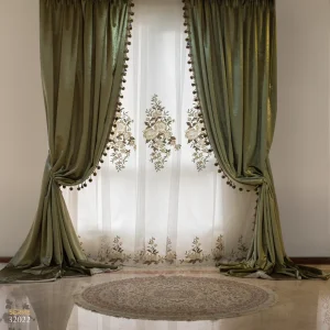 عکس تور گلدوزی طرح باغ گل