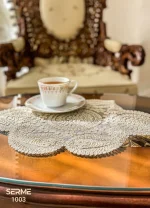 گالری رومیزی 3 تکه دانتل طرح ترک رز